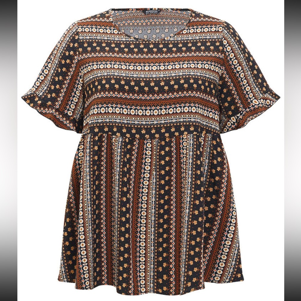 NWT-Super Cute BloomChic Boho Lightweight Top Plus Size: 22/24